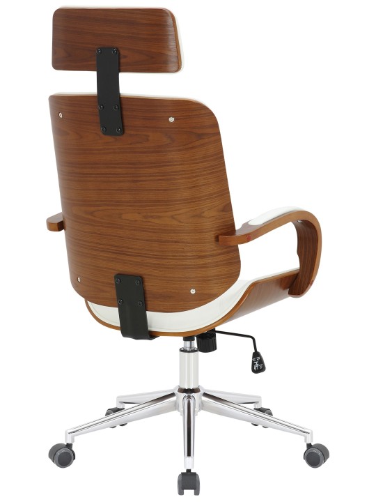 Cadeira de escritório Dayton, nogueira/branco