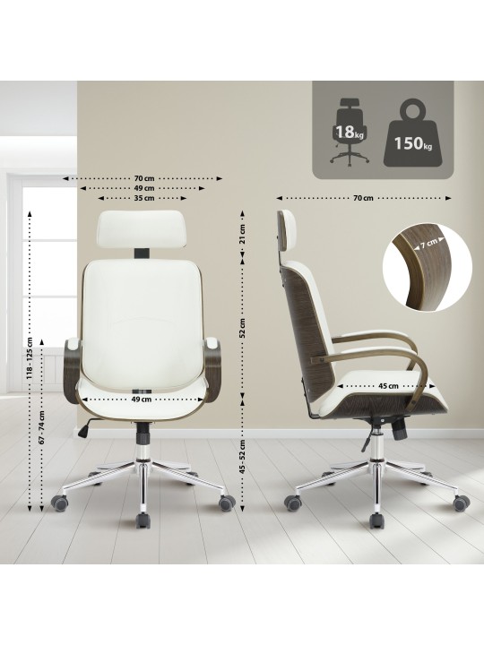 Cadeira de escritório Dayton cinza, branco/cinza