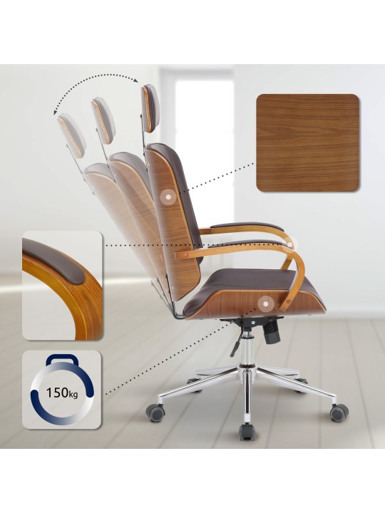 Cadeira de escritório Dayton, nogueira/castanho