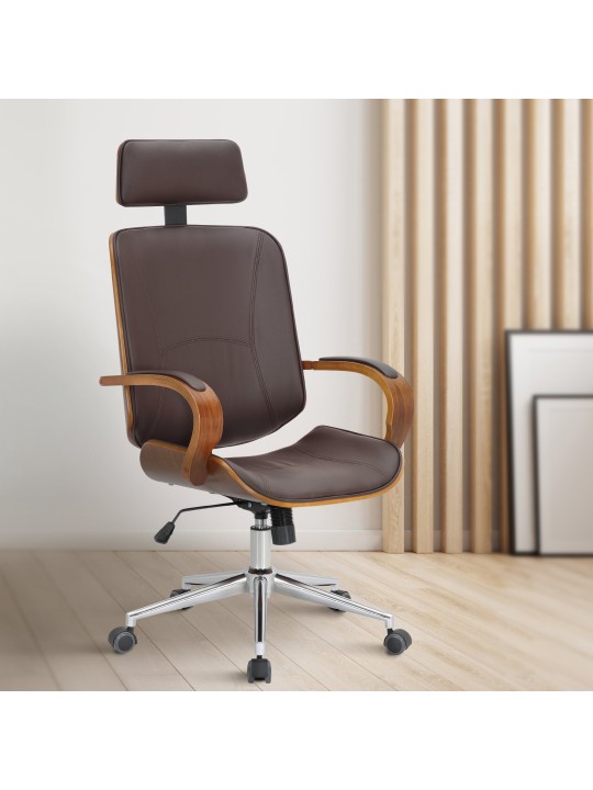 Cadeira de escritório Dayton, nogueira/castanho