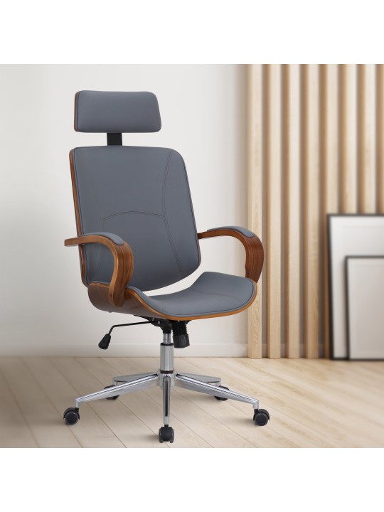 Cadeira de escritório Dayton, nogueira/cinza