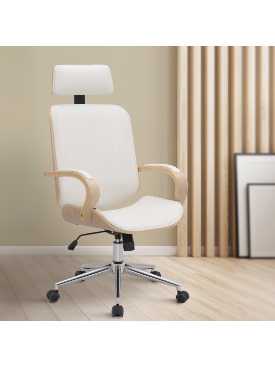 Cadeira de escritório Dayton, natural/branco