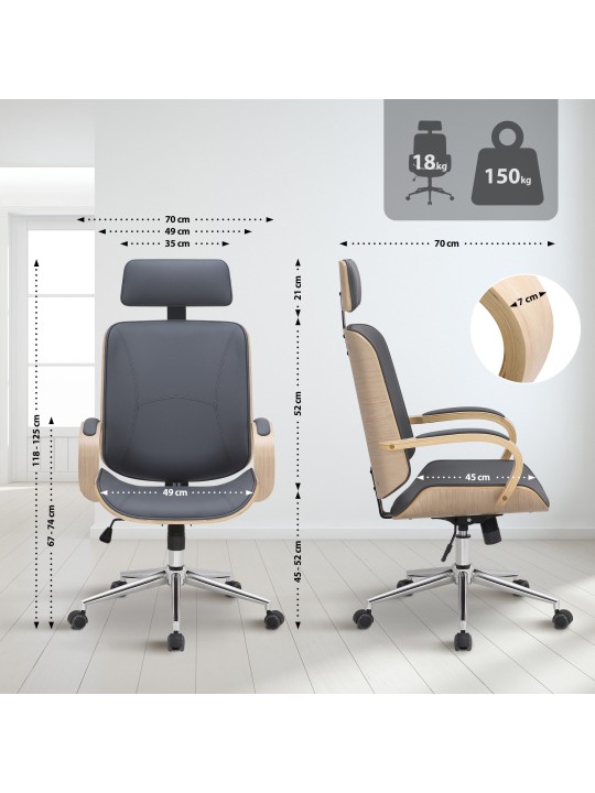 Cadeira de escritório Dayton, natura/grau