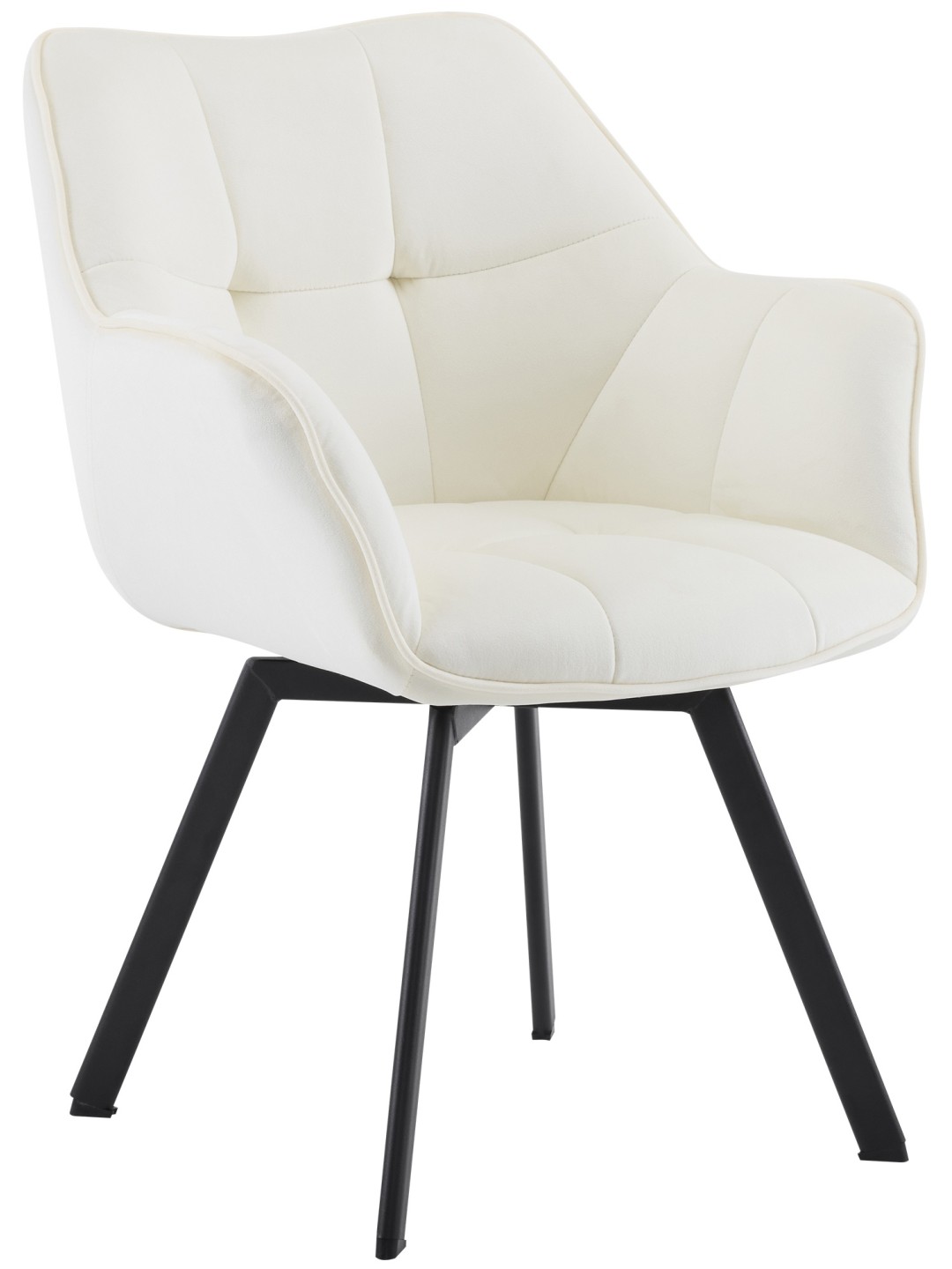 Cadeira da sala de jantar Jordi veludo, creme