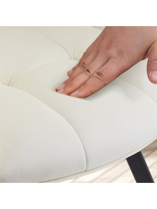 Cadeira da sala de jantar Jordi veludo, creme Cadeira da sala de jantar Jordi veludo, creme