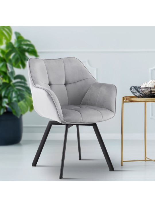 Cadeira da sala de jantar Jordi veludo, cinza escuro Cadeira da sala de jantar Jordi veludo, cinza escuro
