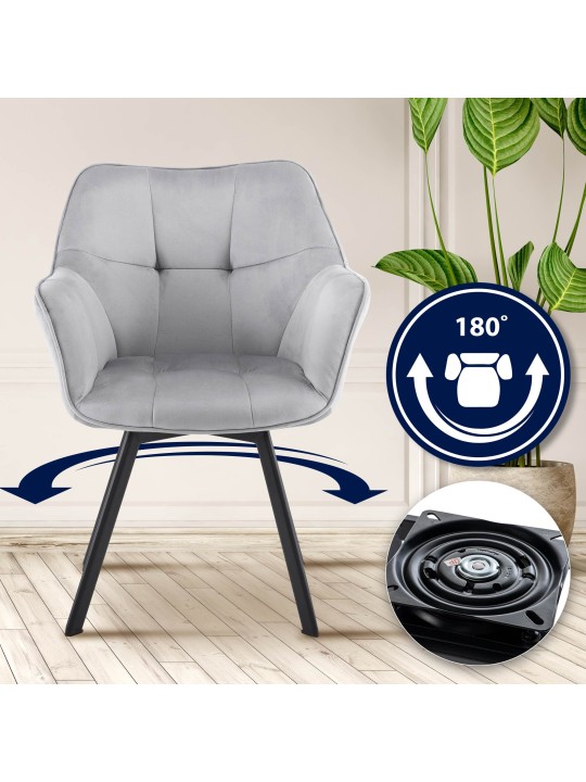 Cadeira da sala de jantar Jordi veludo, cinza escuro Cadeira da sala de jantar Jordi veludo, cinza escuro