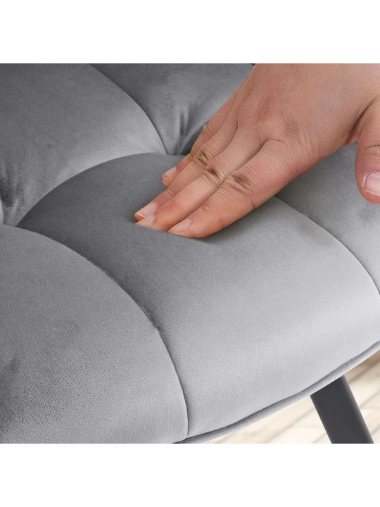 Cadeira da sala de jantar Jordi veludo, cinza escuro Cadeira da sala de jantar Jordi veludo, cinza escuro