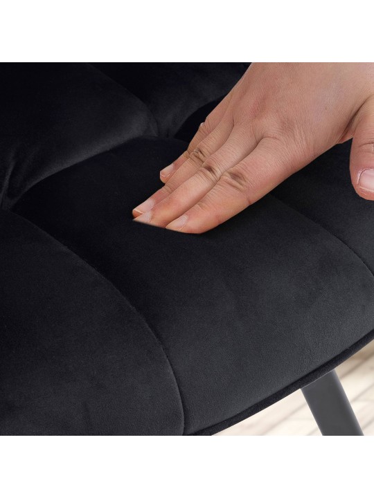 Cadeira da sala de jantar Jordi veludo, preto Cadeira da sala de jantar Jordi veludo, preto