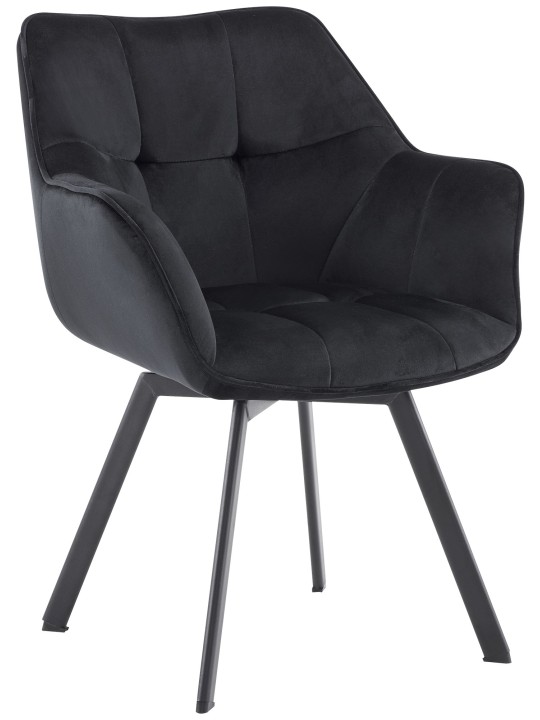 Cadeira da sala de jantar Jordi veludo, preto Cadeira da sala de jantar Jordi veludo, preto