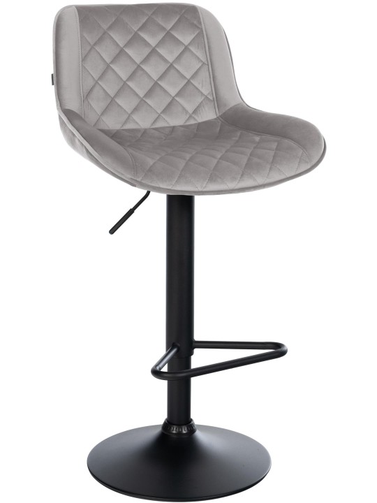 Banqueta alta Kasson veludo, cinza