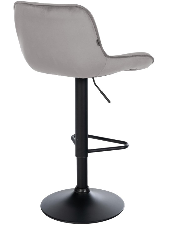 Banqueta alta Kasson veludo, cinza