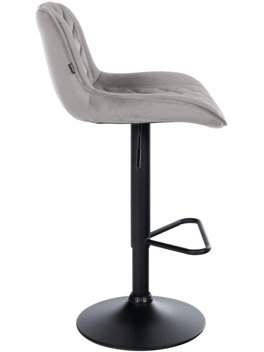 Banqueta alta Kasson veludo, cinza