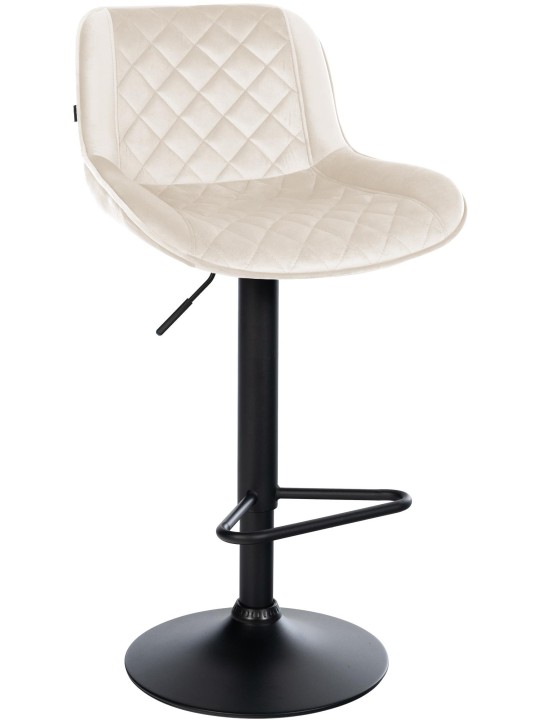 Banqueta alta Kasson veludo, creme