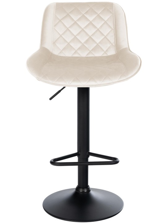 Banqueta alta Kasson veludo, creme