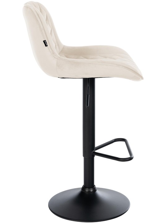 Banqueta alta Kasson veludo, creme