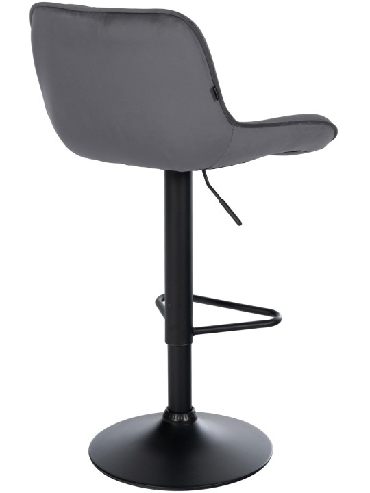 Banqueta alta Kasson veludo, cinza escuro