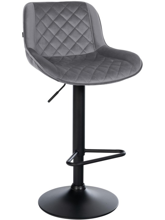 Banqueta alta Kasson veludo, cinza escuro