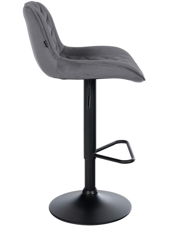 Banqueta alta Kasson veludo, cinza escuro