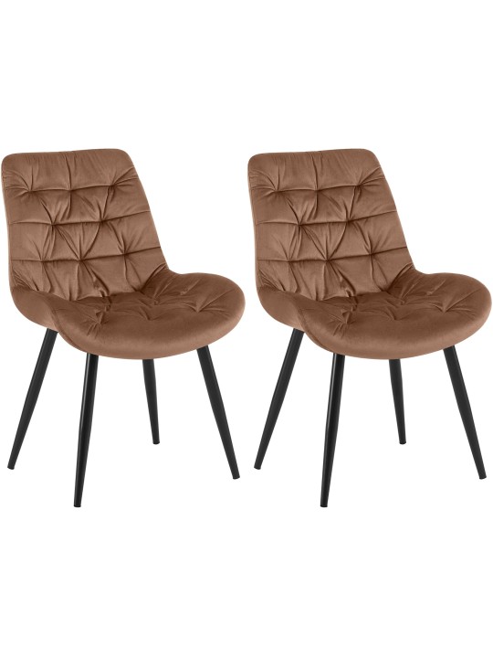 Conjunto de 2 cadeiras de jantar Rossford, castanho