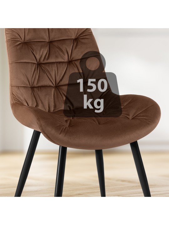 Conjunto de 2 cadeiras de jantar Rossford, castanho