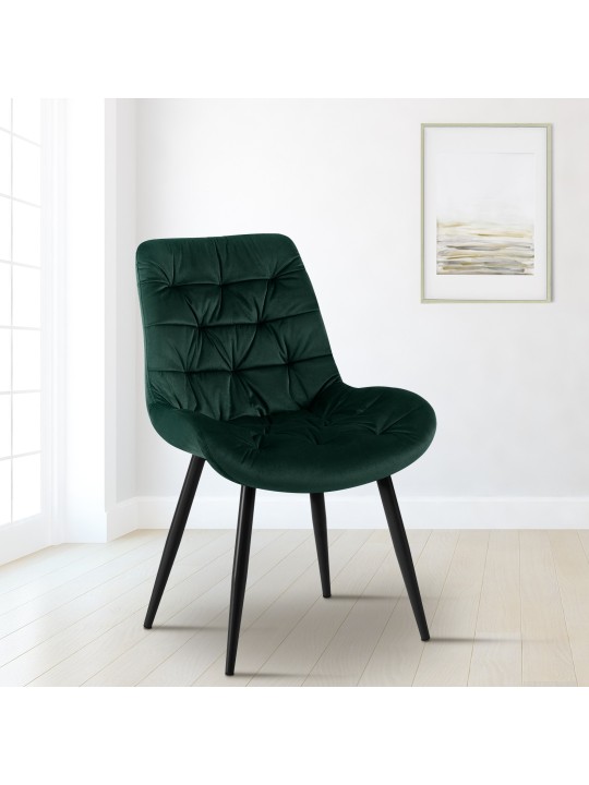 Conjunto de 2 cadeiras de jantar Rossford, verde Conjunto de 2 cadeiras de jantar Rossford, verde