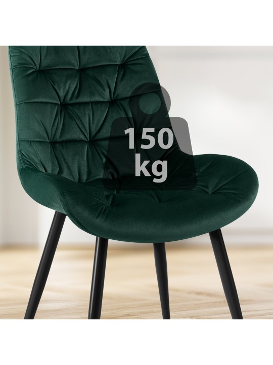 Conjunto de 2 cadeiras de jantar Rossford, verde Conjunto de 2 cadeiras de jantar Rossford, verde