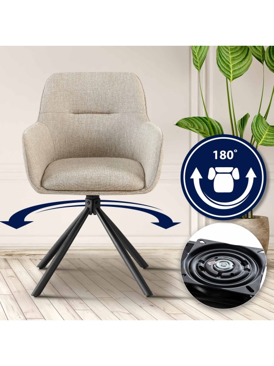 Conjunto de 2 cadeiras tecido Tipton, taupe