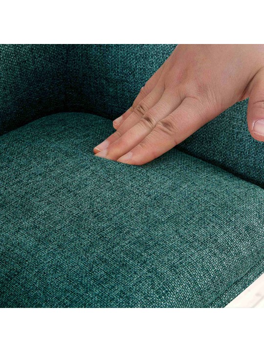 Conjunto de 2 cadeiras tecido Tipton, verde escuro