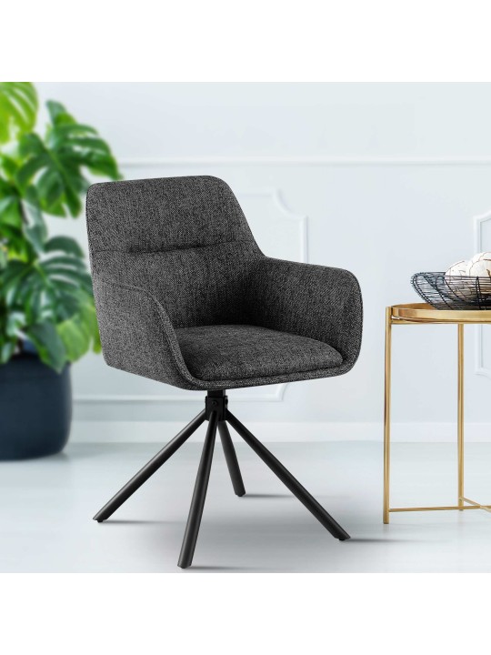 Conjunto de 2 cadeiras tecido Tipton, cinza escuro