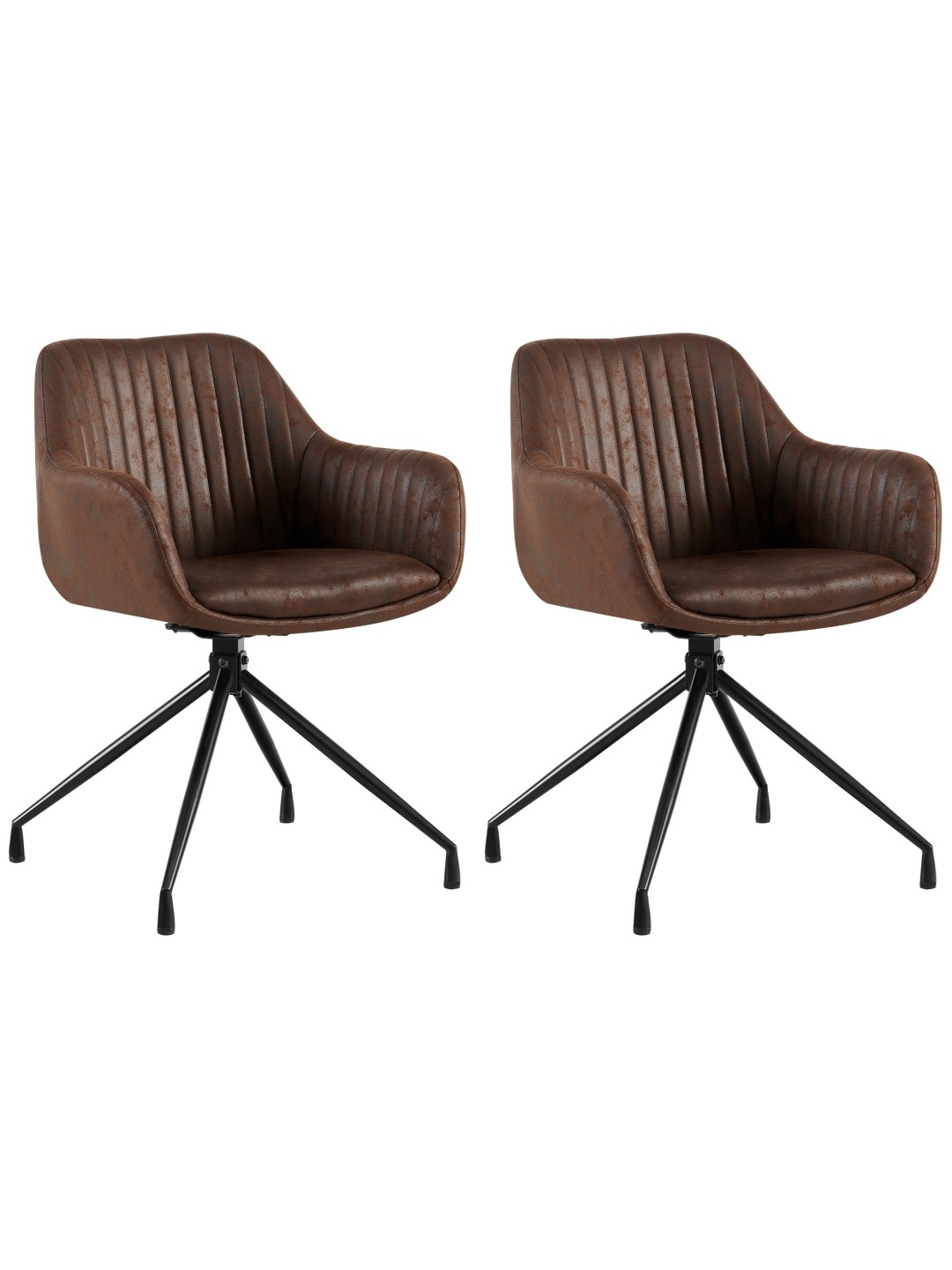 Conjunto de 2 cadeiras de jantar Welby Vintage, castanho escuro