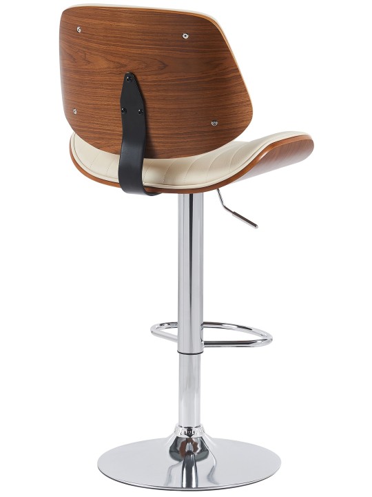 Conjunto de 2 bancos altos Clawson em pele sintética cromada, nogueira/creme Conjunto de 2 bancos altos Clawson em pele sintética cromada, nogueira/creme