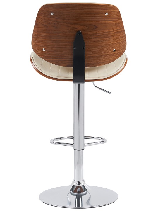 Conjunto de 2 bancos altos Clawson em pele sintética cromada, nogueira/creme Conjunto de 2 bancos altos Clawson em pele sintética cromada, nogueira/creme