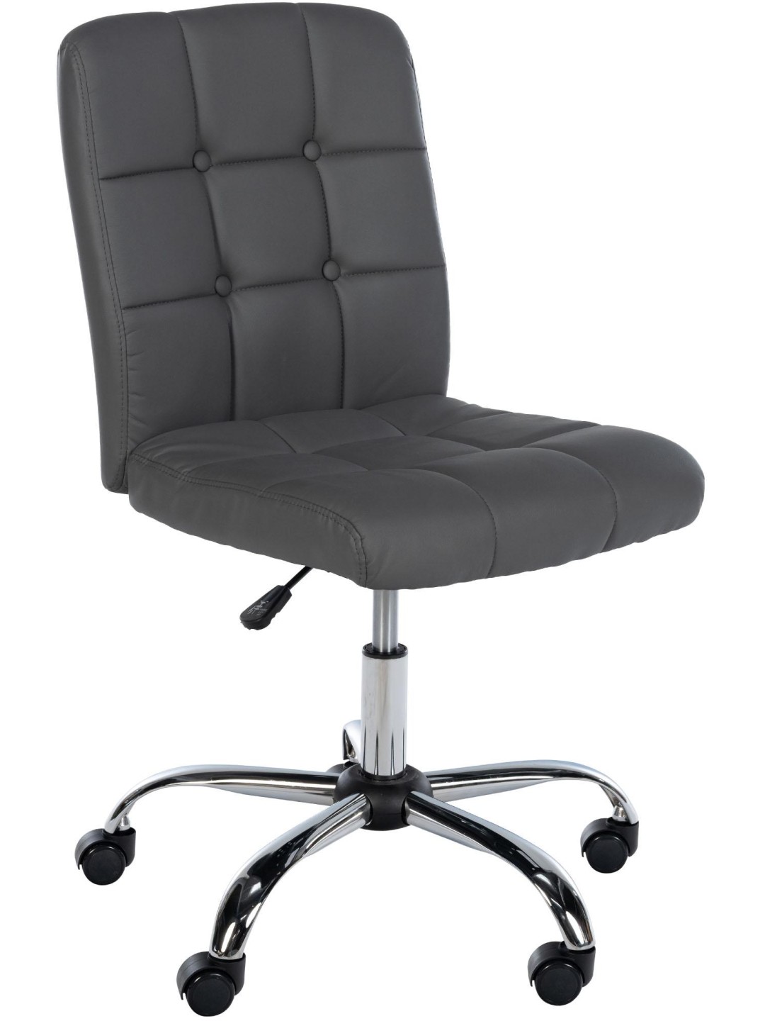 Banqueta de trabalho Trenton couro sintético, cinza