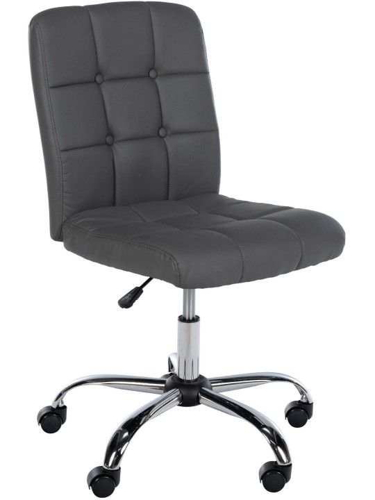 Banqueta de trabalho Trenton couro sintético, cinza