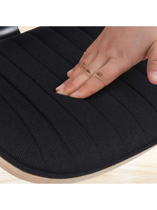 Conjunto de 2 bancos altos em tecido Clawson cromado, natural/preto