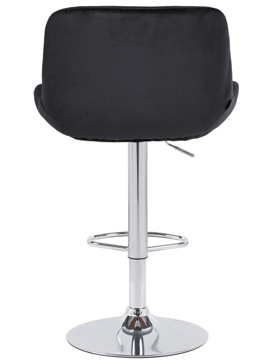 Conjunto de 2 bancos altos Solon veludo cromado, preto