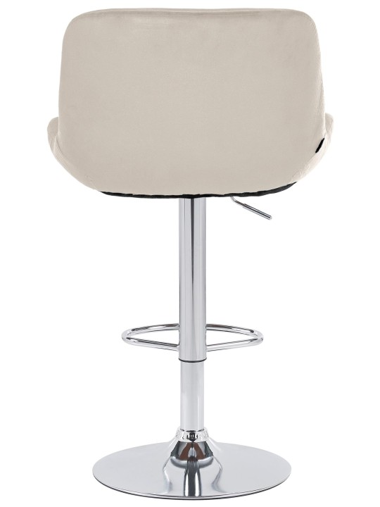 Conjunto de 2 bancos altos Solon veludo cromado, creme