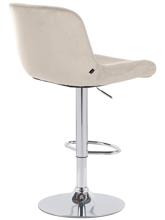Conjunto de 2 bancos altos Solon veludo cromado, creme