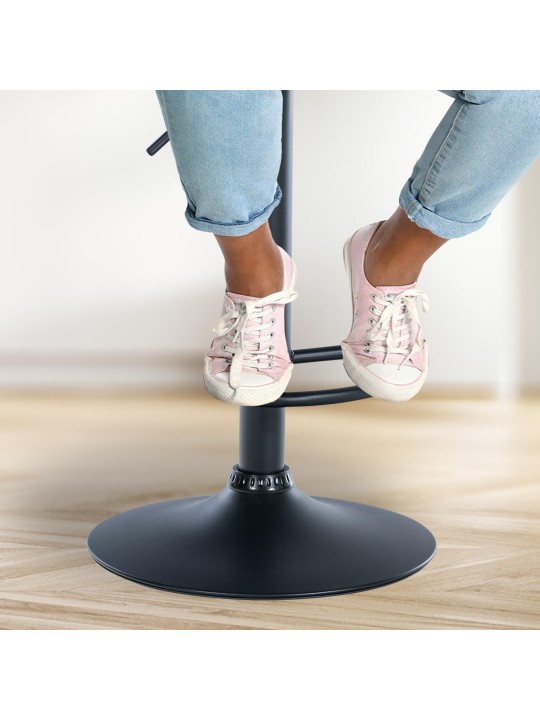 Conjunto de 2 bancos altos Solon veludo, creme Conjunto de 2 bancos altos Solon veludo, creme