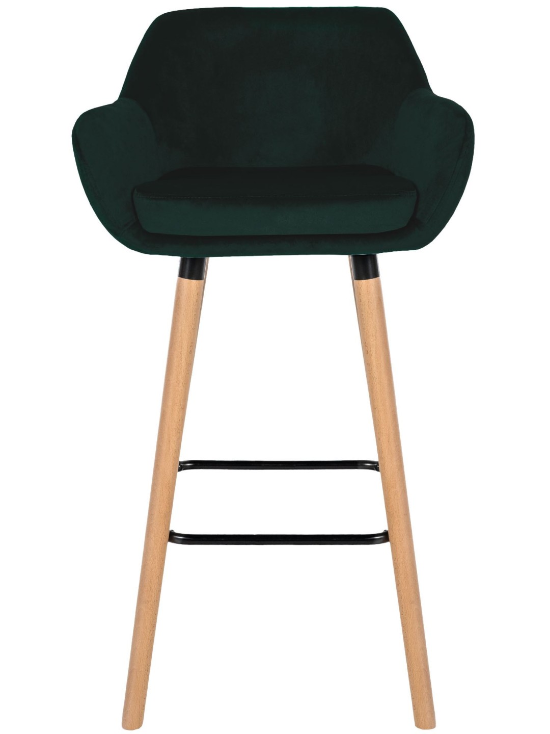 Banqueta alta Grant veludo, verde