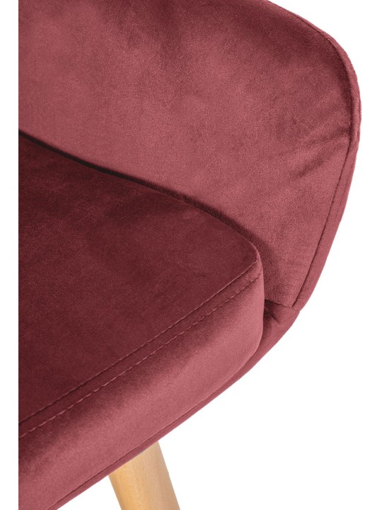 Banqueta alta Grant veludo, vermelho
