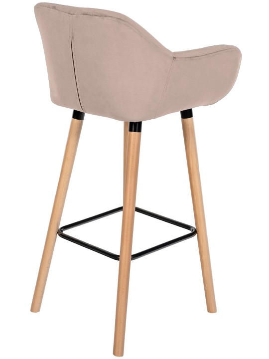 Banqueta alta Grant veludo, cinza claro