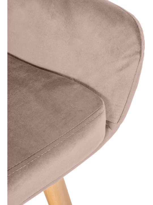 Banqueta alta Grant veludo, cinza claro