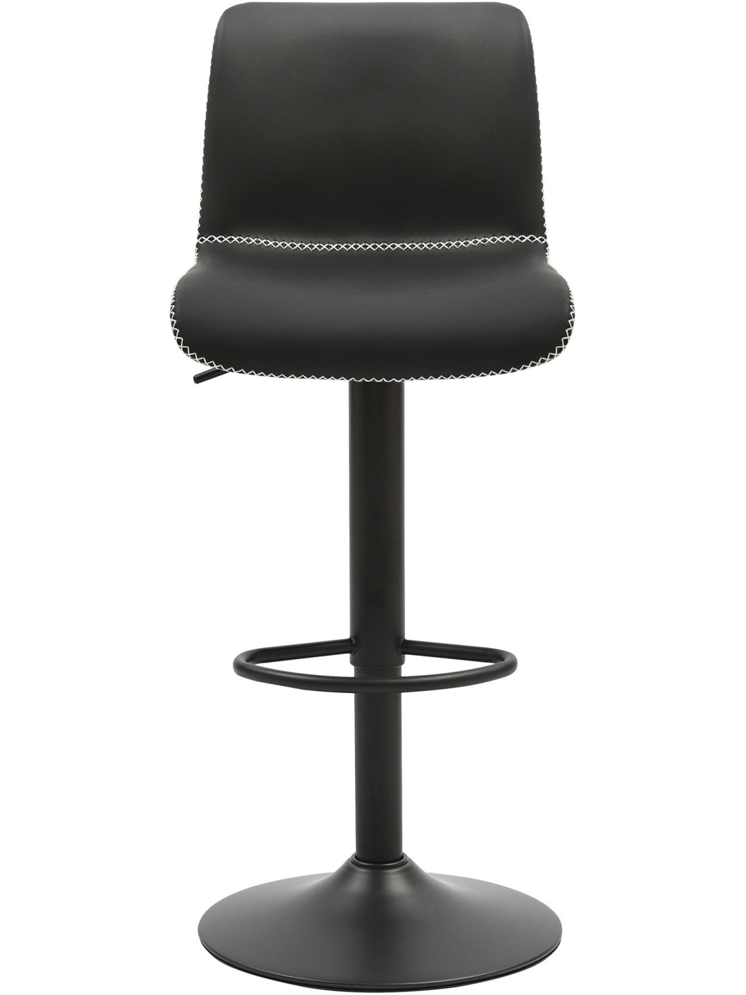 Banqueta alta Henchy couro sintético, preto