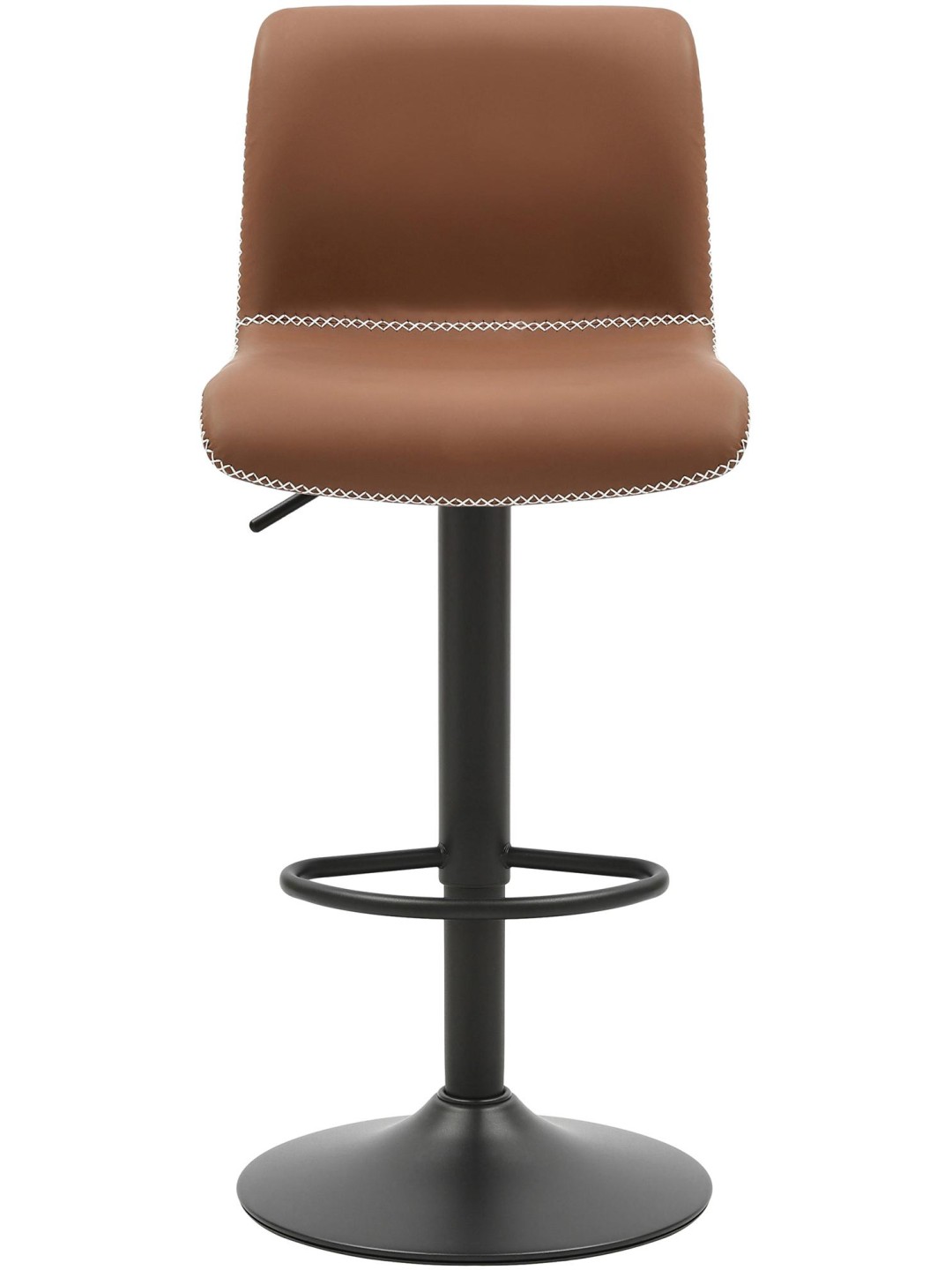 Banqueta alta Henchy couro sintético, castanho