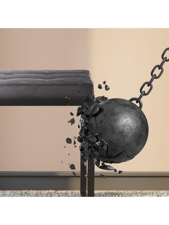 Banco Barci B veludo, cinza escuro Banco Barci B veludo, cinza escuro