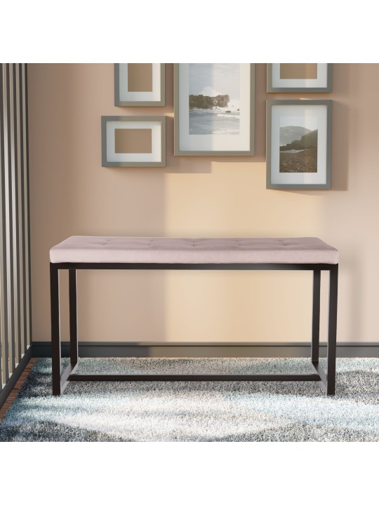 Banco Barci B veludo, cinza claro