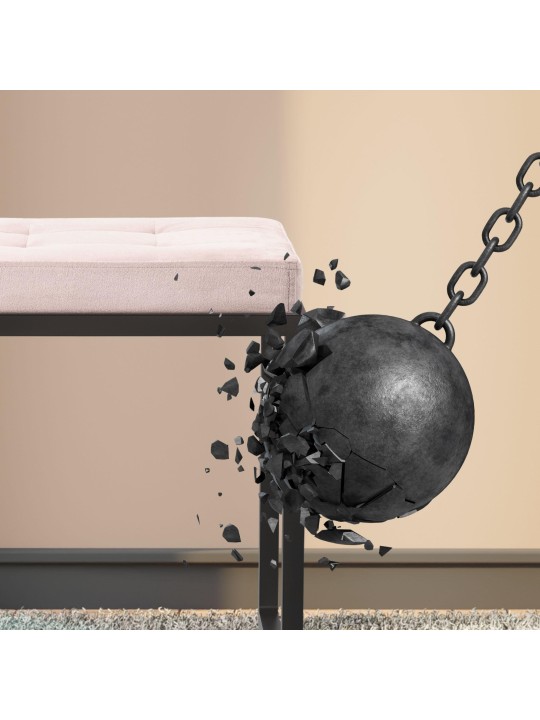 Banco Barci B veludo, cinza claro