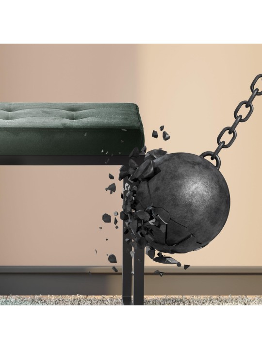 Banco Barci B veludo, verde